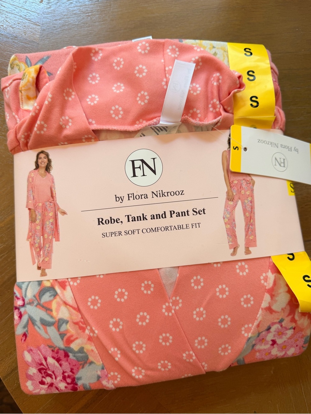 Flora Nikrooz Pink Floral Three-Piece Pajama Set - Picture 4 of 6